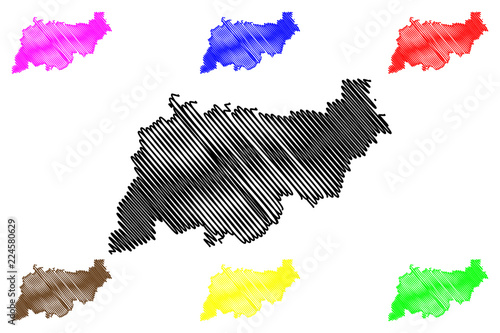 Kostroma Oblast (Russia, Subjects of the Russian Federation, Oblasts of Russia) map vector illustration, scribble sketch Kostroma Oblast map