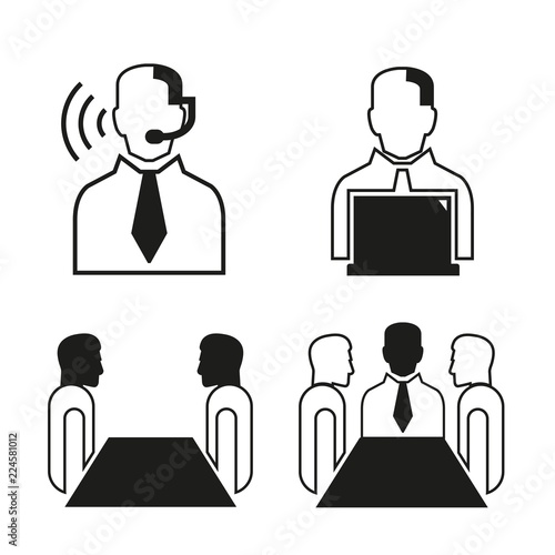 business people meeting icons