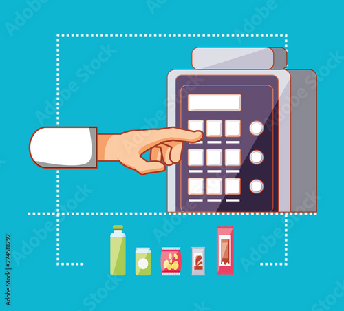 hand using dispenser machine electronic