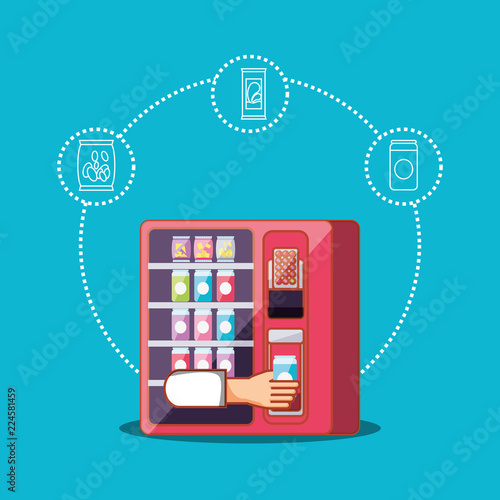 hand using dispenser of beverage machine electronic