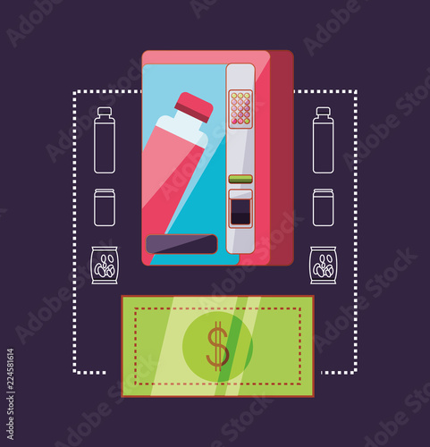 dispenser of beverage with bill dollar machine electronic