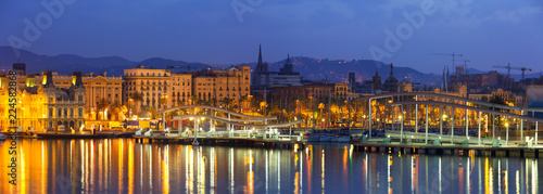 panorama of Port Vell at Barcelona