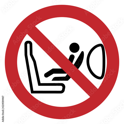Airbags child safety sign