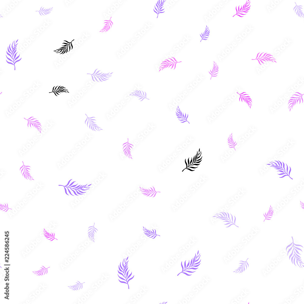 Light Purple, Pink vector seamless abstract design with leaves. Light Purple, Pink vector seamless abstract design with leaves.