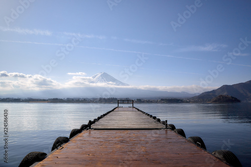 wooden pier on the lake
