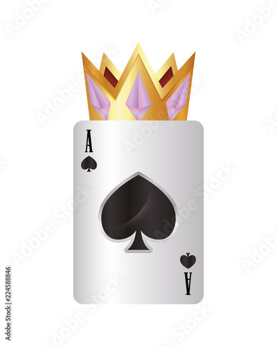 casino poker gold crown and ace card spade