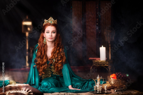 Girl at the image of Turkish sultan's wife