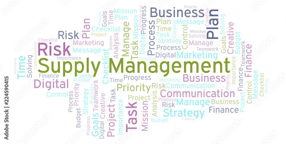 Supply Management word cloud, made with text only.