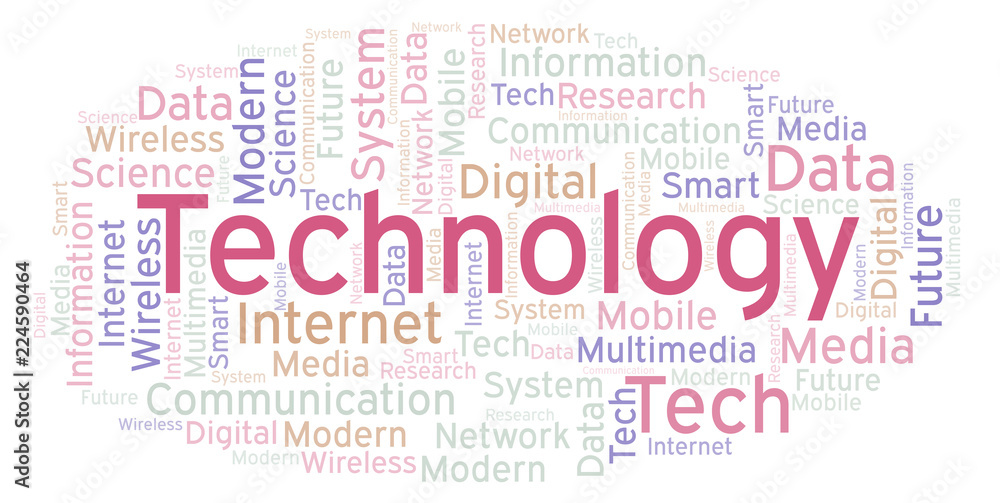 Word cloud with text Technology.