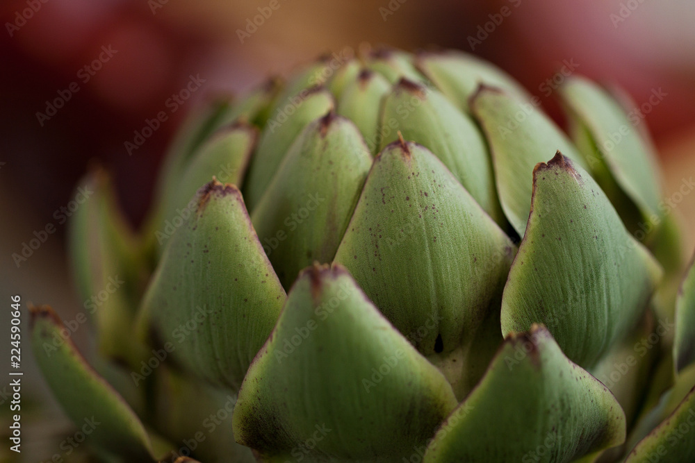 funny exotic artichokes with beautiful leaves in a wicker basket funny exotic artichokes with beautiful leaves in a wicker basket