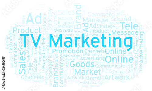 Word cloud with text TV Marketing.