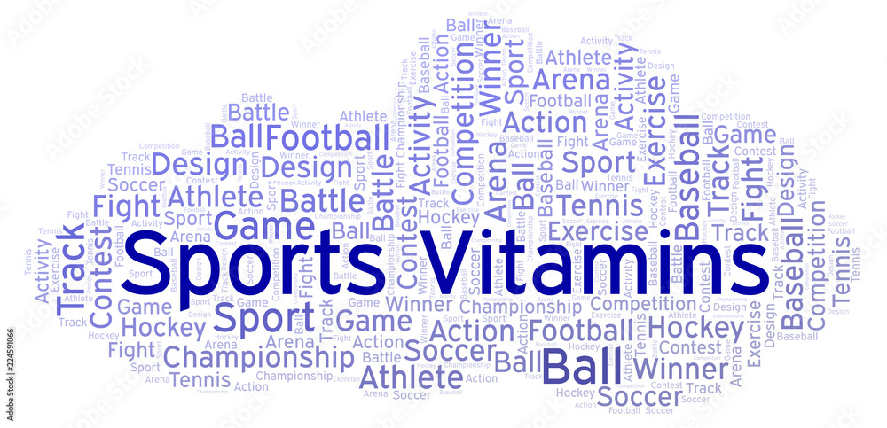 Fototapeta premium Sports Vitamins word cloud.
