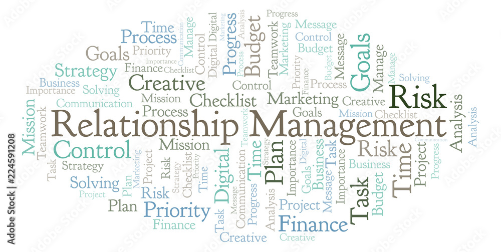 Fototapeta premium Relationship Management word cloud, made with text only.