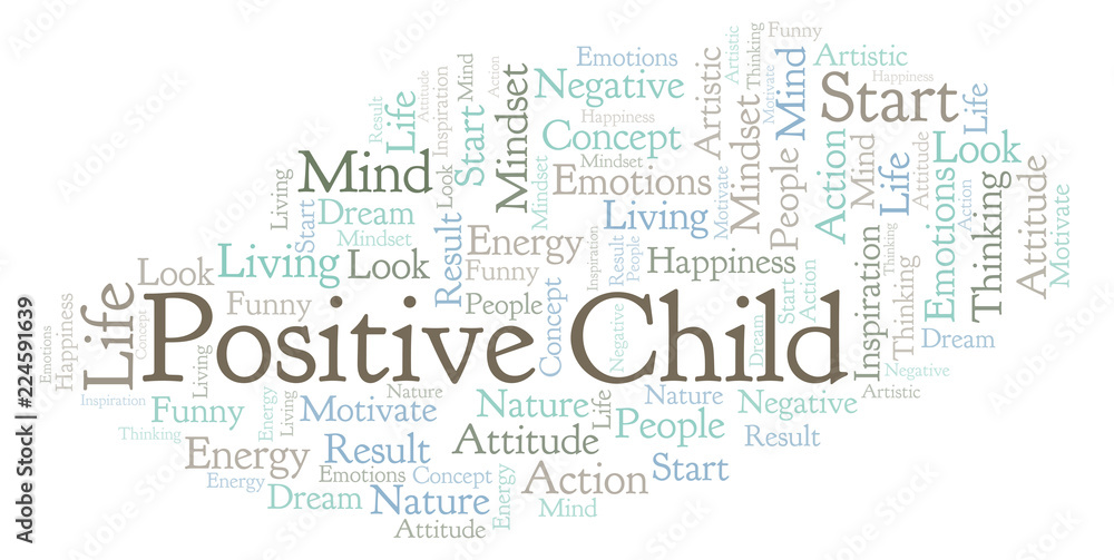 Fototapeta premium Positive Child word cloud, made with text only.
