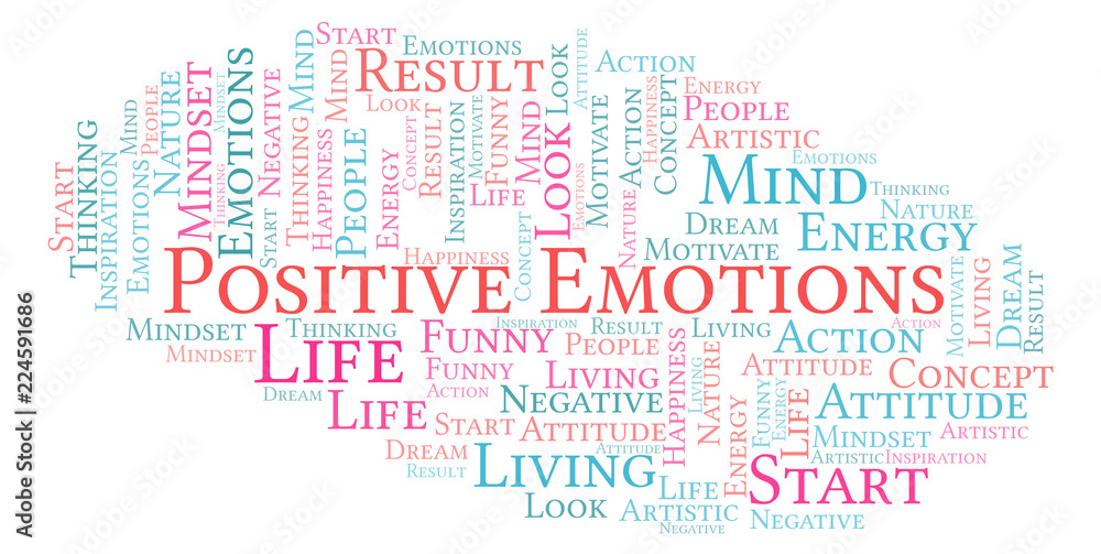Fototapeta premium Positive Emotions word cloud, made with text only.