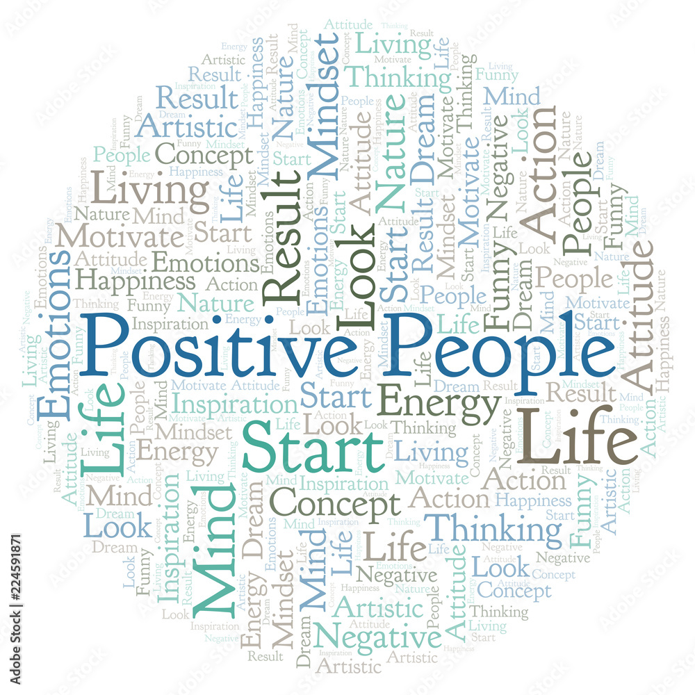 Positive People word cloud, made with text only.