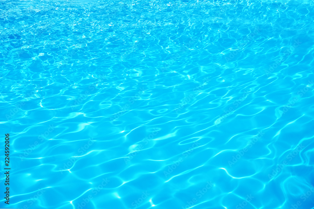 Swimming pool with clean blue water, closeup