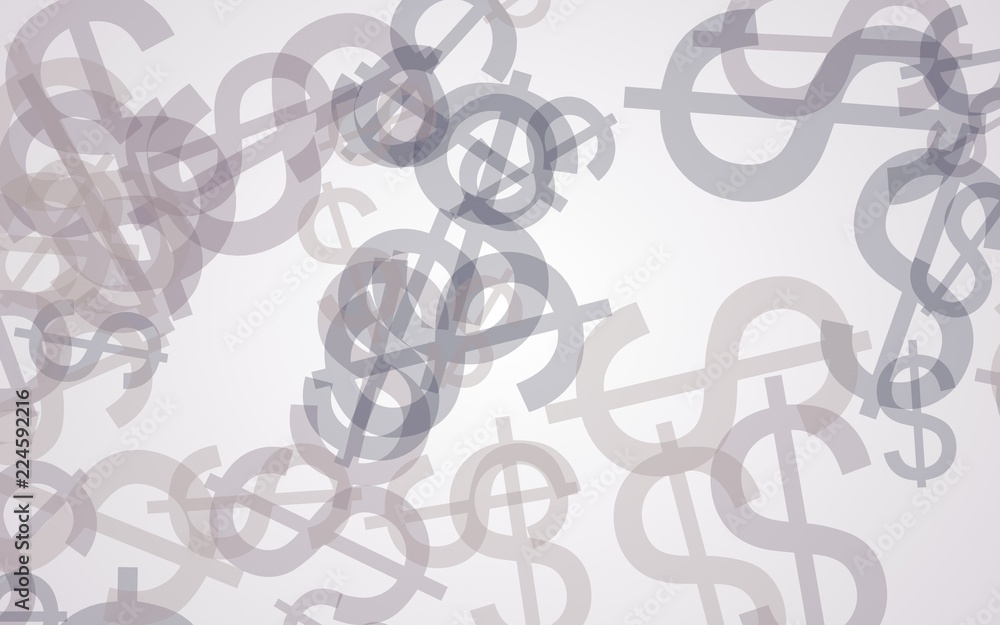 Multicolored translucent dollar signs on white background. Red tones. 3D illustration Multicolored translucent dollar signs on white background. Red tones. 3D illustration