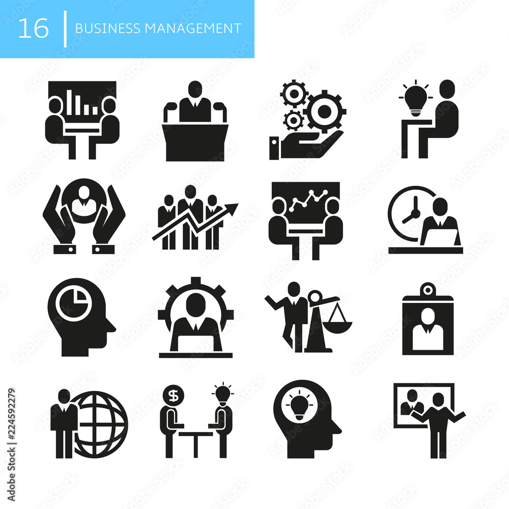 business management and office concept icons business management and office concept icons
