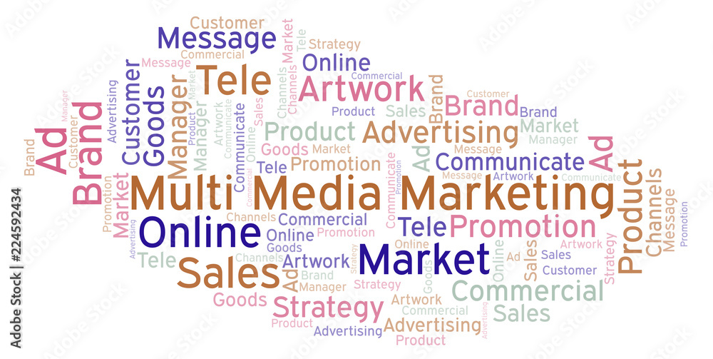 Fototapeta premium Word cloud with text Multi Media Marketing.