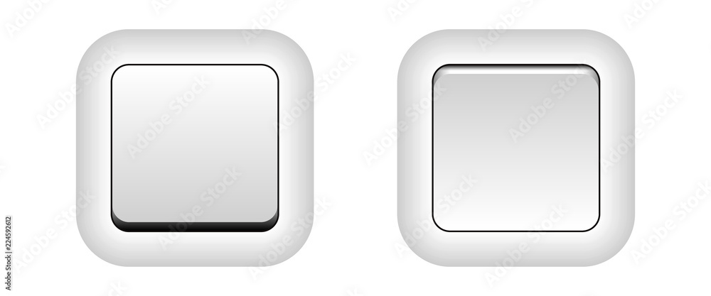 Light switch in on and off positions. Light switch in on and off positions.