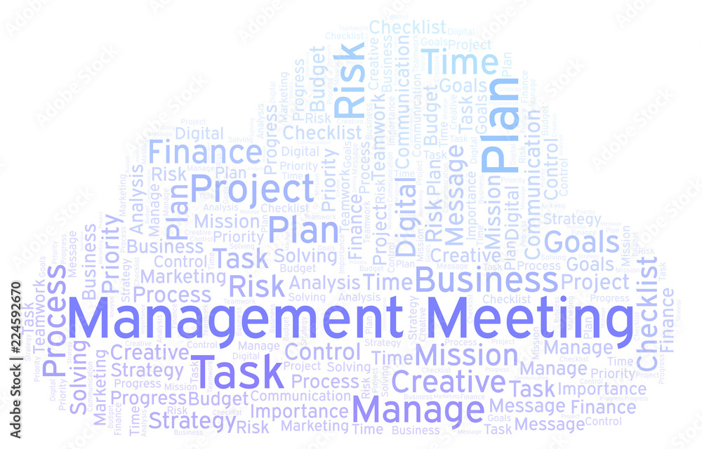 Management Meeting word cloud, made with text only.