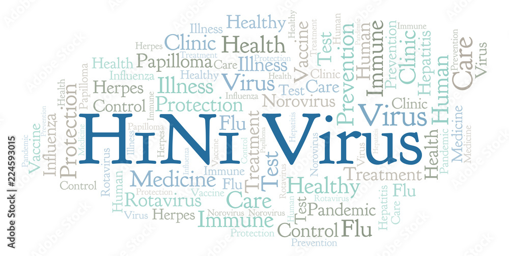 Fototapeta premium H1N1 Virus word cloud, made with text only.