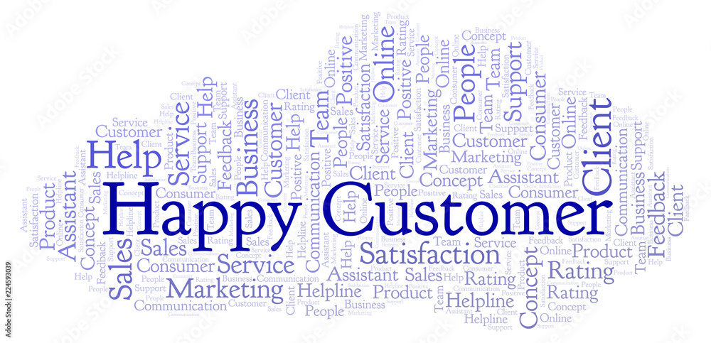 Obraz premium Happy Customer word cloud.