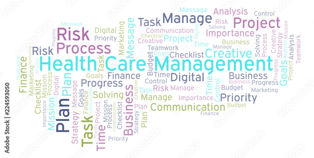 Health Care Management word cloud, made with text only.