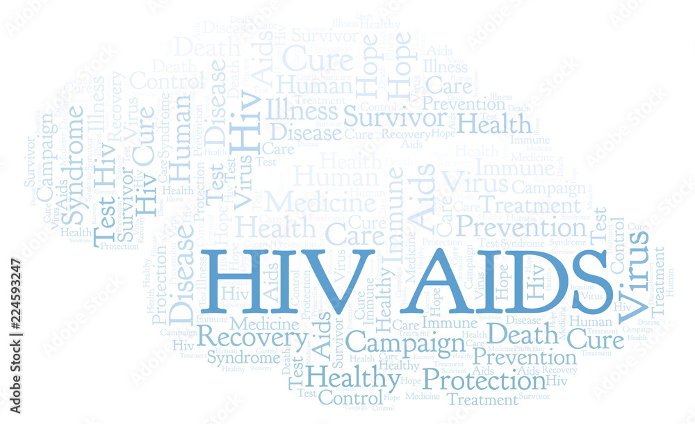 Fototapeta premium HIV AIDS word cloud, made with text only.