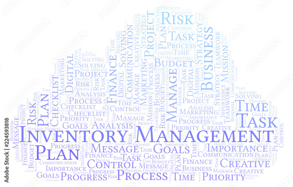 Obraz premium Inventory Management word cloud, made with text only.