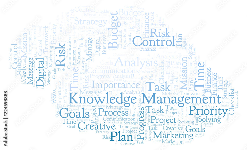 Fototapeta premium Knowledge Management word cloud, made with text only.