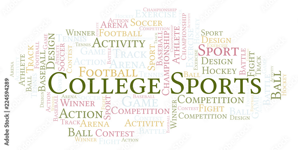 Fototapeta premium College Sports word cloud.