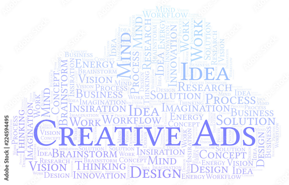 Obraz premium Creative Ads word cloud, made with text only.