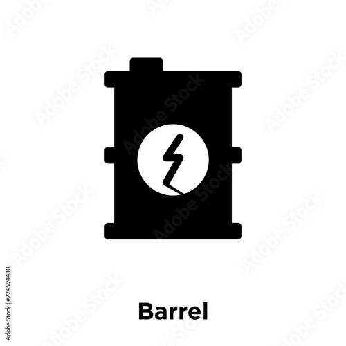 barrel icon vector isolated on white background, logo concept of barrel sign on transparent background, black filled symbol icon