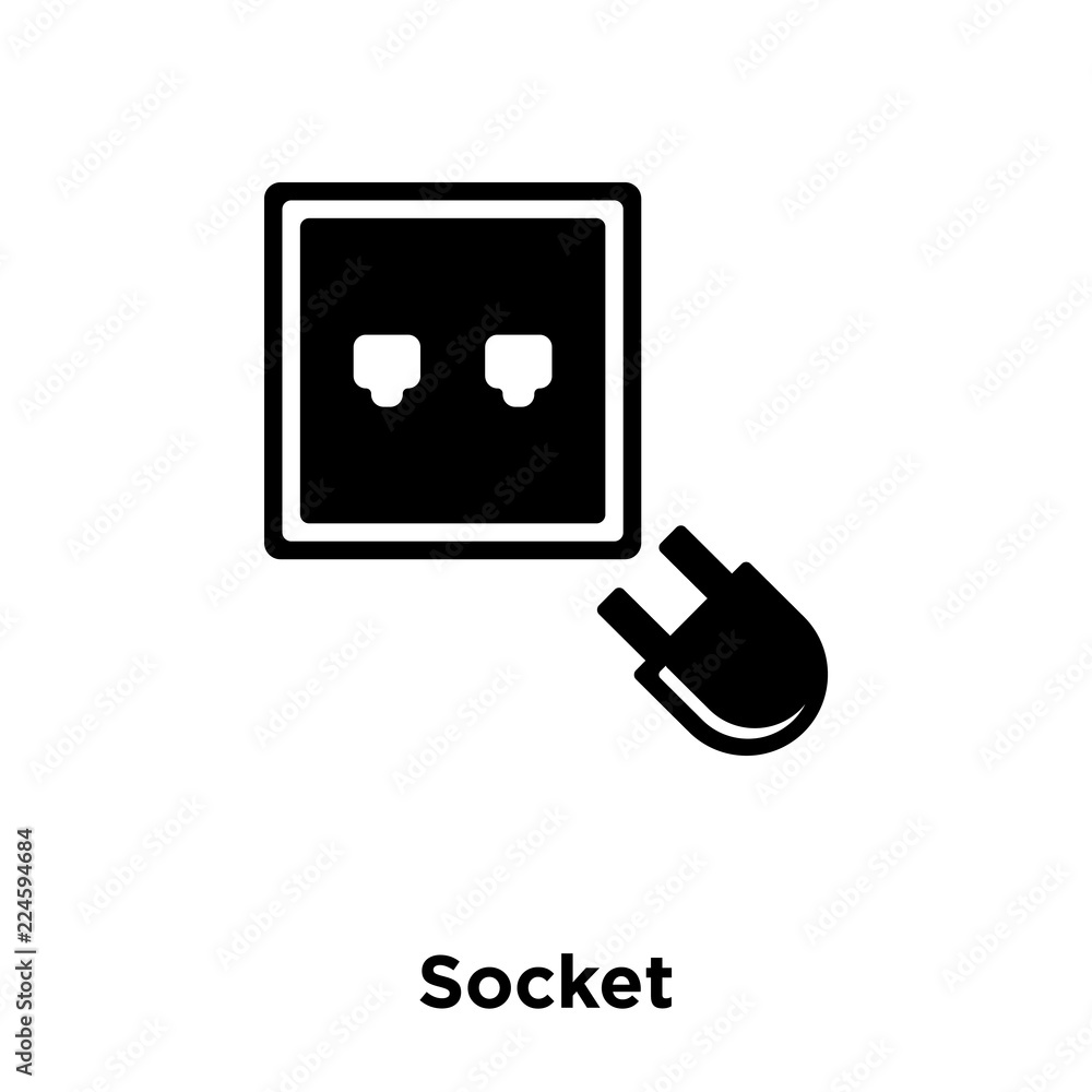 socket icon vector isolated on white background, logo concept of socket ...