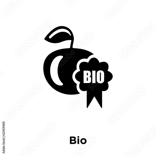 bio icon vector isolated on white background, logo concept of bio sign on transparent background, black filled symbol icon