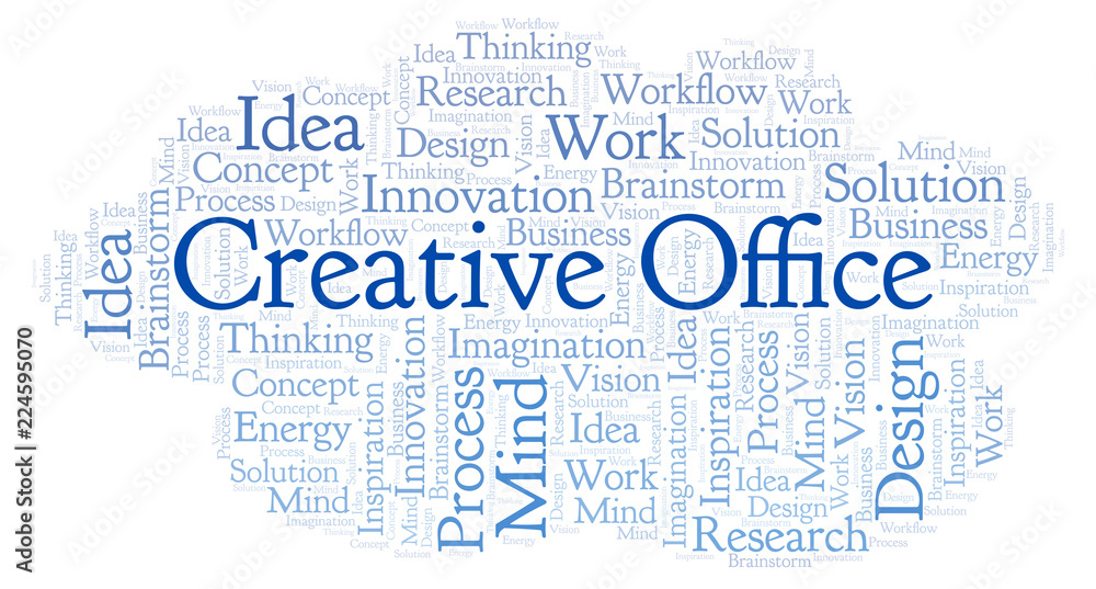 Obraz premium Creative Office word cloud, made with text only.