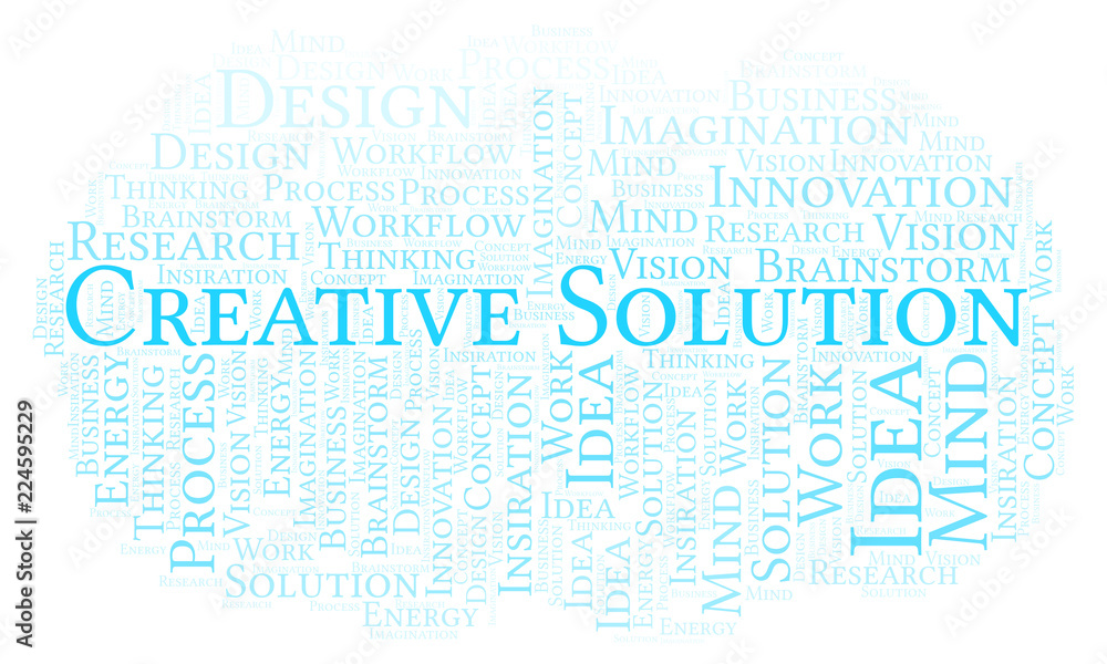 Fototapeta premium Creative Solution word cloud, made with text only.