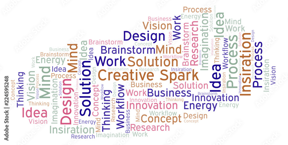 Obraz premium Creative Spark word cloud, made with text only.