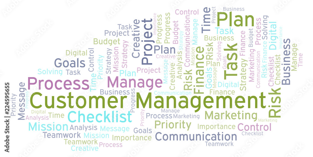 Fototapeta premium Customer Management word cloud, made with text only.