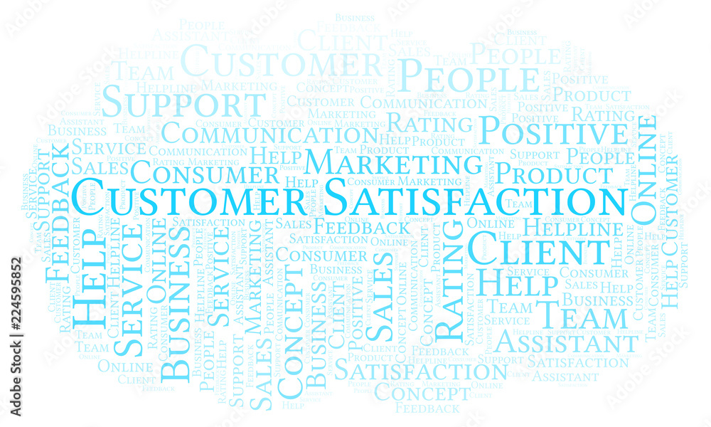 Obraz premium Customer Satisfaction word cloud.