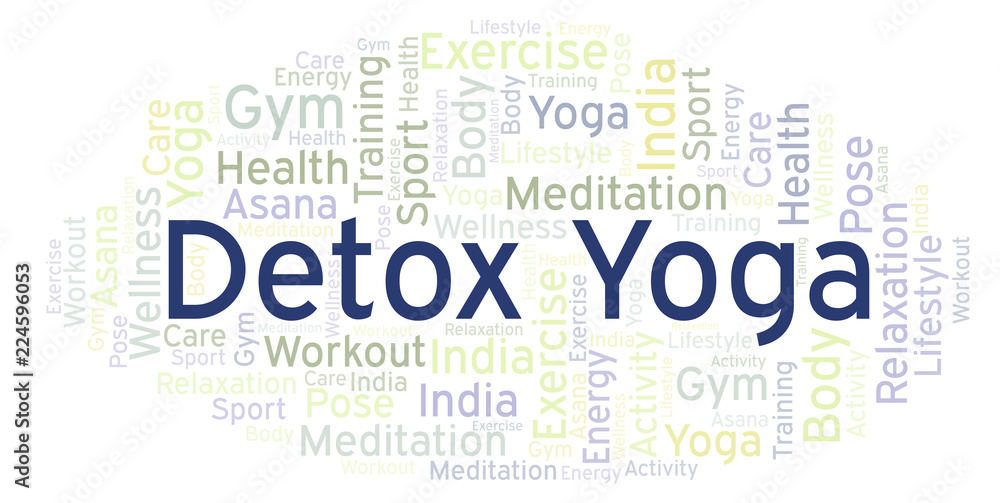 Obraz premium Detox Yoga word cloud.