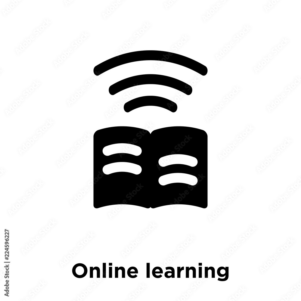 online learning icon vector isolated on white background, logo concept of  online learning sign on transparent background, black filled symbol icon  Stock Vector | Adobe Stock