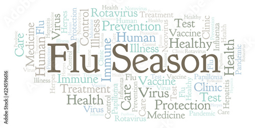 Flu Season word cloud, made with text only.
