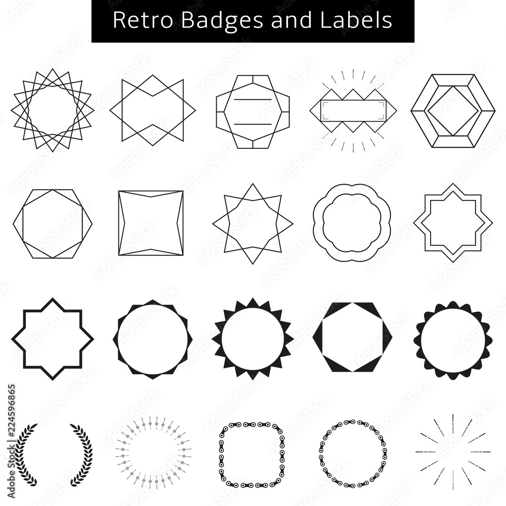 vector line emblems and badges frames for logo or labels vector line emblems and badges frames for logo or labels