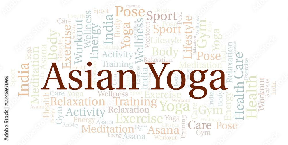 Fototapeta premium Asian Yoga word cloud.