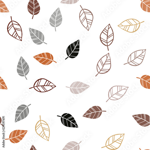 Dark Multicolor vector seamless elegant pattern with leaves.