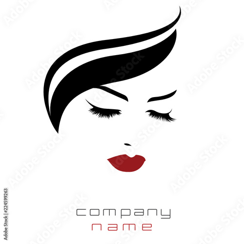
vector illustration, depicting the face of a beautiful woman with long ringlets