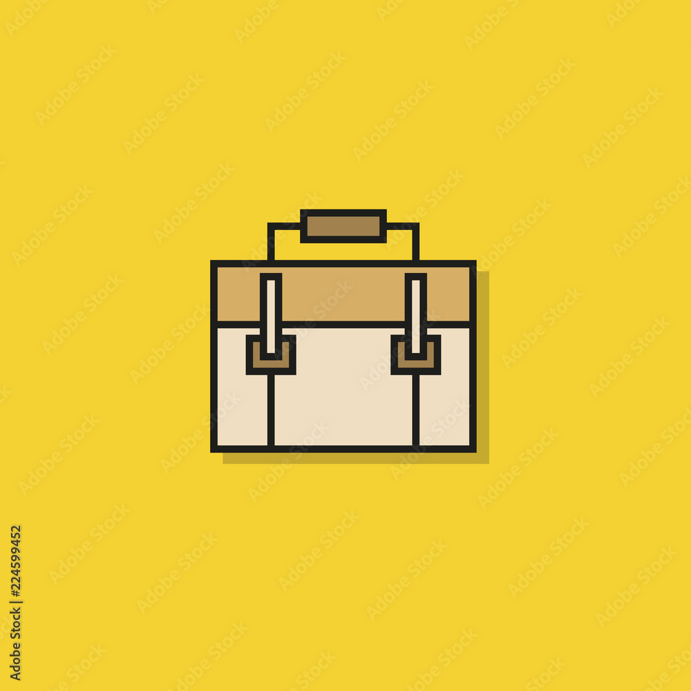 briefcase icon on yellow background briefcase icon on yellow background